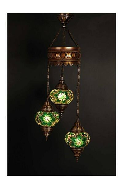 DezHome 3'lü Mozaik Sarkıt Avize Otantik Bohem