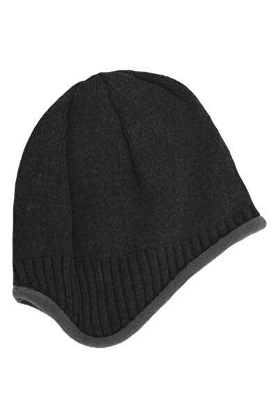 eleven market Beretă antracit cu lână în interior și urechi