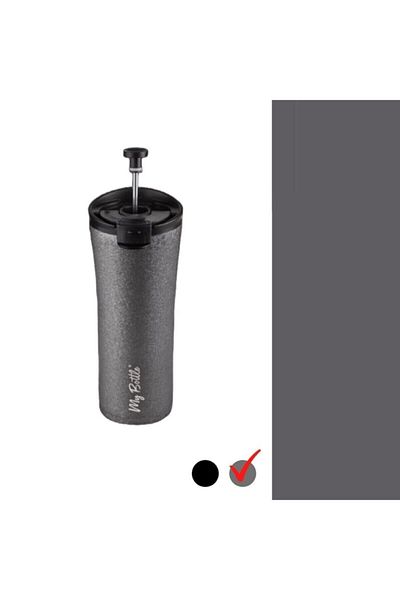 My Bottle Stainless Silver Steel French Press 500 Ml Gray Mug