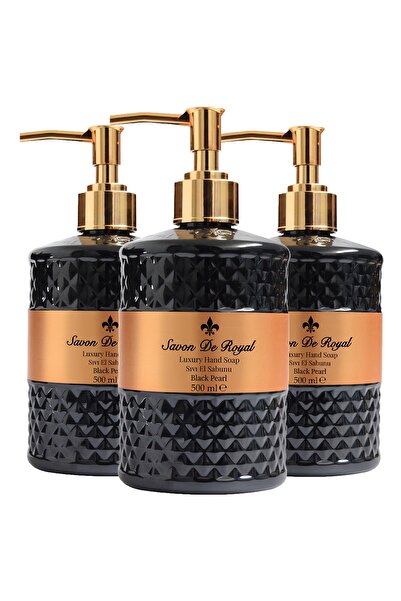 Savon De Royal صابون سائل نباتي فاخر باللؤلؤ الأسود 3 × 500 مل