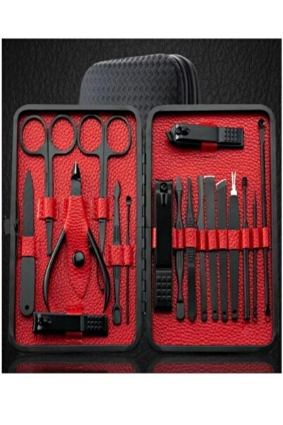 TİNEKE طقم باديكير مانيكير ستانلس ستيل مع حقيبة 17 قطعة 177c-g