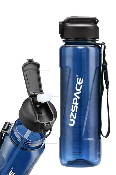 Uzspace 1000ml - Large Size - Tritan Water Bottle with PIPET