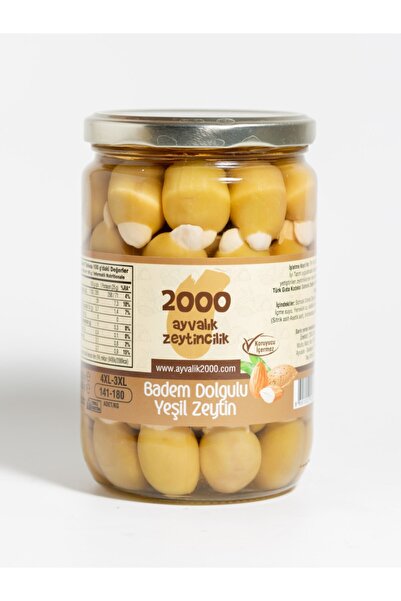 2000 AYVALIK ZEYTİNCİLİK Badem Dolgulu Yeşil Zeytin 450 gr