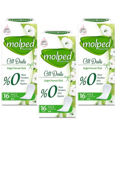 Molped Daily Pad Pure and Soft 3 Pieces X 16 Pieces Thin