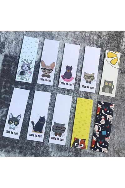 Paytak Moda Mixed Cat Astronaut Bookmark Set with Glasses Pytkayr37