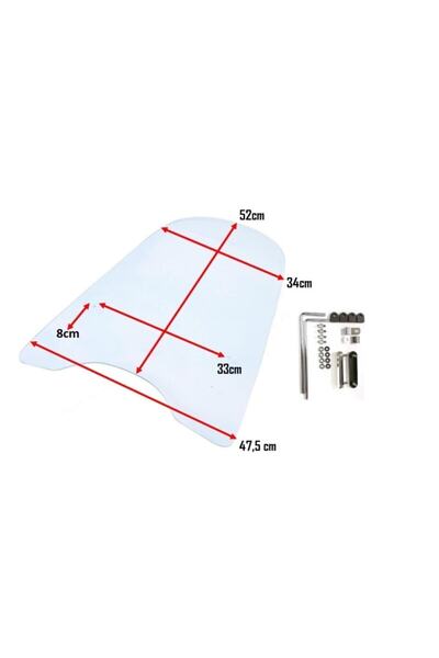 Wiwi Motosiklet Ön Cam Siperlik , Rüzgarlık Büyük Boy