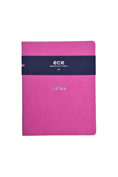 Ece Ajanda دفتر Ece - فضي 18x24 - وردي منقط