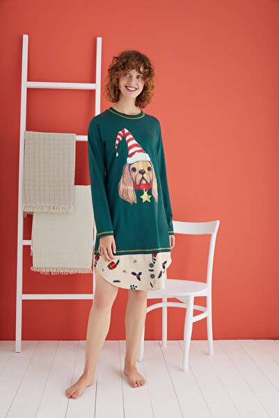 Sevim 13332 Tunica imprimata pentru femei cu tematica de Anul Nou