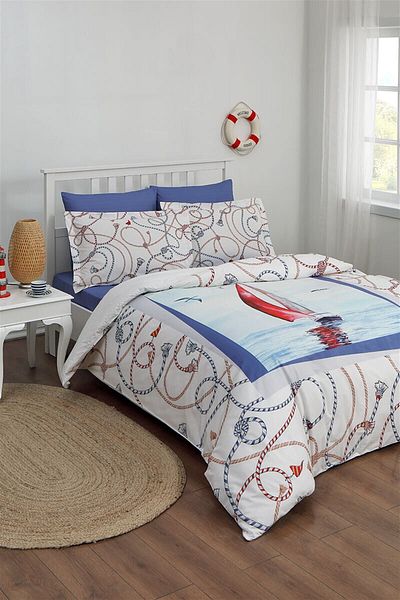Özdilek Set cuvertură de pilota Sailboat Blue Ranforce - Ozdilek pentru o singură persoană