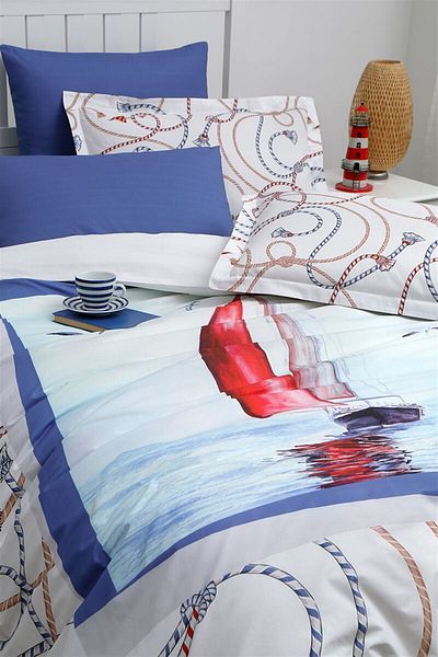 Özdilek Set cuvertură de pilota Sailboat Blue Ranforce - Ozdilek pentru o singură persoană