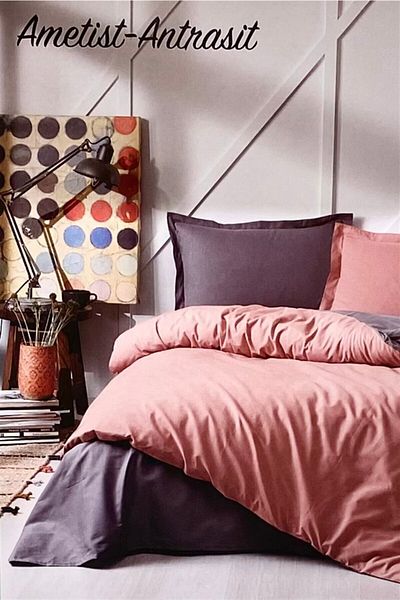 Özdilek Colormix Duvet Cover Set Single Amethyst-anthracite