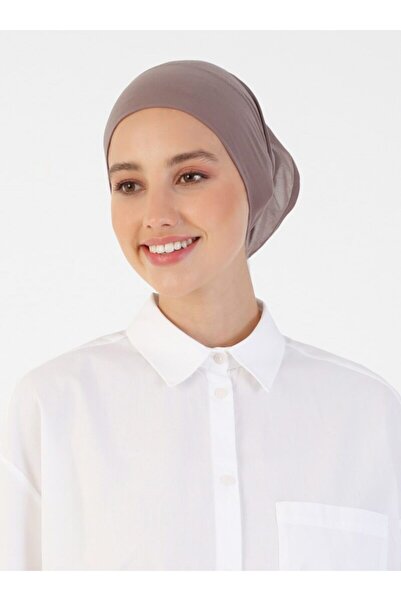 Ecardin Ultra İnce Parizyen Tesettür Bone Hava Alan Kumaş Pratik Bone - ST356 Koyu Vizon