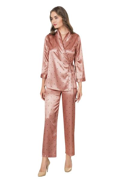 MOONGIRL طقم بيجامة ستان نسائي