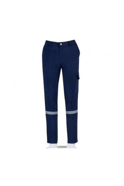İş Mağazam Work Pants Navy Blue 16/12 Luxury Gabardine Single Row Leg Reflect...