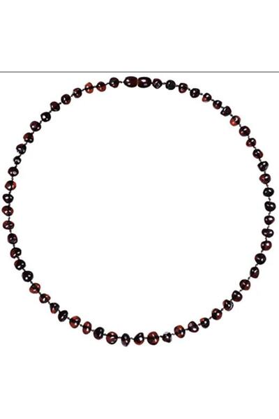 Damla Kehribar Market Kadın Vişne Kehribar Yetişkin Kolyesi