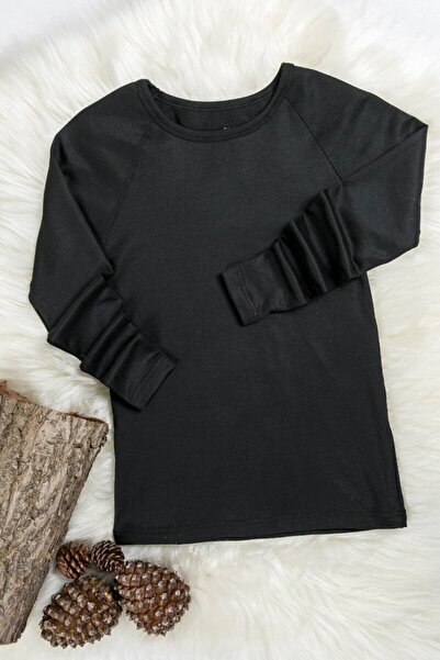 CUBBUX Lenjerie de corp termică neagră cu mânecă lungă pentru femei