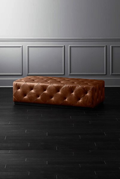 Modabilya Fogia Dikdörtgen Deri Bench Puf