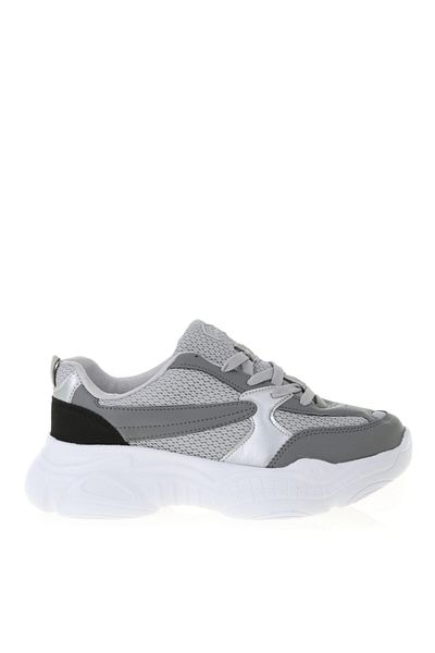 LİMON COMPANY Lemon Thick Sole Lace-Up Grey-Black Women's Sneaker