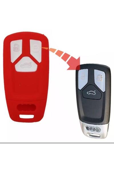 ŞENYILDIZ AKSESUAR حافظة حماية لمفتاح السيليكون لسيارة Audi Keyless A4 A5 A6 ...