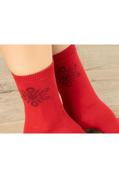 English Home Fancy Cotton Women's Socks 36-40 Red
