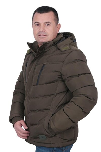FBI Palton pentru bărbați cu fermoar cu glugă din puf de gâscă 94018