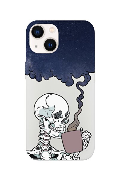 shoptocase Iphone 13 Lansman Düşünceli Kuru Kafa Desenli Telefon Kılıfı