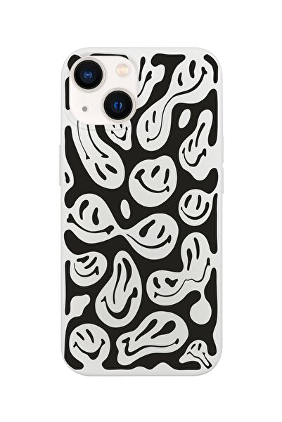 shoptocase Iphone 13 Lansman Gülen Yüzler Desenli Telefon Kılıfı
