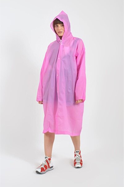 Kezban Tekstil Unisex Pembe Eva Kumaş Su Rüzgar Geçirmez Yağmurluk