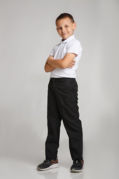 AJN Školske pantalone od tkanine sa elastičnim strukom, crne