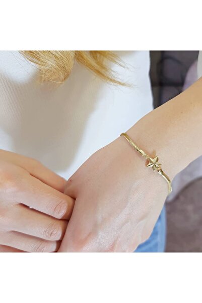 VeraDesignGold Yıldızlı Yılan Bileklik