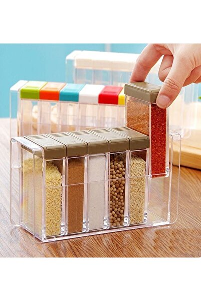 morponi طقم وعاء توابل صغير مكون من 6 قطع - تخزين التوابل ووعاء التوابل