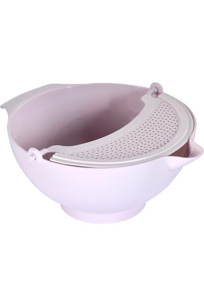 handy bowl وعاء مع مصفاة ومقشرة (لون وردي)