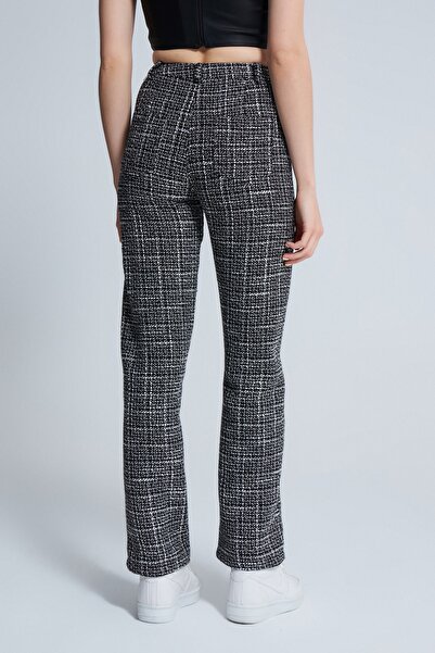 BERFUĞ KIRAN Düz Paça Tüvit Pantolon Siyah