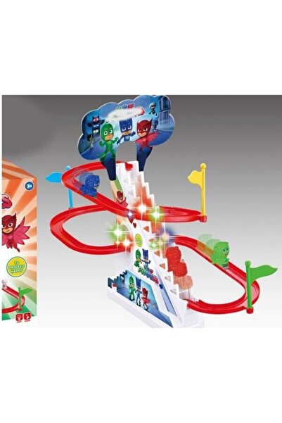 Cango Oyuncak Pjmasks Pilli Sesli Işıklı Merdivenli Dön Dolaş Oyun Seti