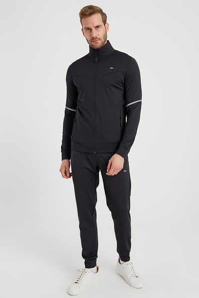 DYNAMO Men's Black Diver Fabric Tracksuit Set