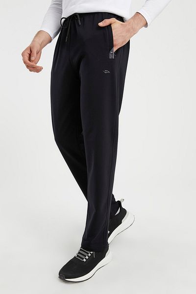 DYNAMO Men's Navy Blue Sweatpants Straight Leg Comfortable Fit Zippered Pocket
