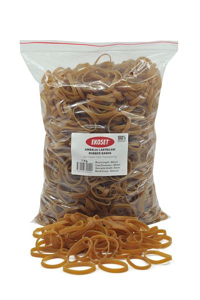ekoset Wide Rubber Pack Package Packing Case Rubber 50x5mm 1kg