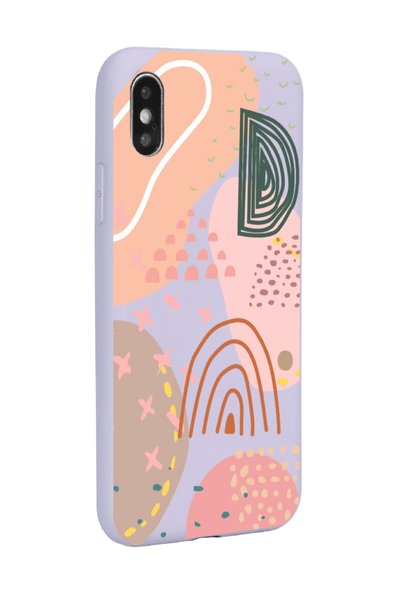 Spoyi iPhone XS Max Compatible Line Art Design Lilac Launch Phone Case