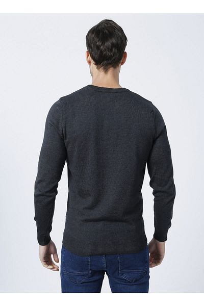 Fabrika Marco Crew Neck Basic Plain Anthracite Melange Men's Sweater