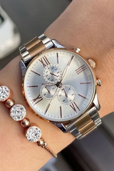 Leerybee Silver Color Steel Strap Unisex Wristwatch