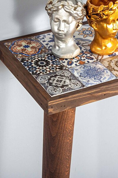 bluecape Kopya - Esperanza Dresuar Ceviz 92x20cm Doğal Masif Ayaklı Raf Salon Mutfak Antre Hol Koridor