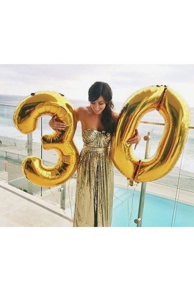 Parti dolabı 100 Cm Gold Gold Yellow Gold Large Foil 0 Number Balloon 40inc