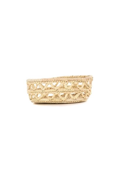 Savana El Yapımı Sanatları Open Knitted Two Rows Oval Tray Medium Size