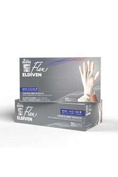 Reflex Flex Eldiven قفاز فليكس خالي من البودرة بيج 100 قطعة / صندوق من 10 - م...