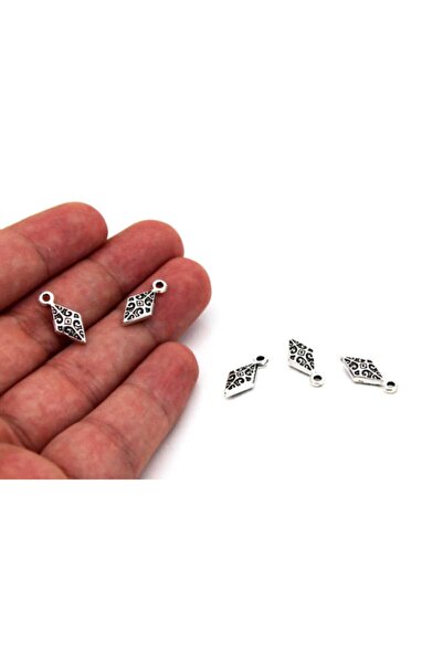 yfhobi 8 Adet - 7x16 Mm Baklava Desenli, Metal Uç, Takı Malzemesi, Boyalı Güm...