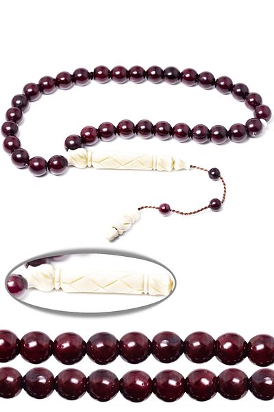 Tesbih Atölyesi Camel Bone System - Prayer Beads with Transition and Henna