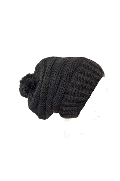 Vemod Ponponlu Kadın Örgü Bere - Siyah