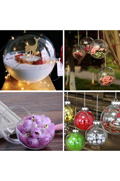 Masalsı Concept Christmas Ornament 6 cm Hollow Transparent Ball 8 Pieces