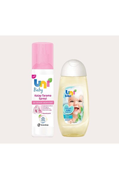 Uni Baby Kolay Tarama Spreyi + Saç Ve Vücut Şampuanı 200 Ml 123 Pembe Unı Baby