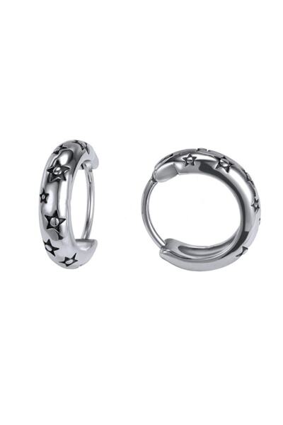 northstarshop Starry Sports Ring Motorcycle Rider 316L Steel Earrings (Pair)